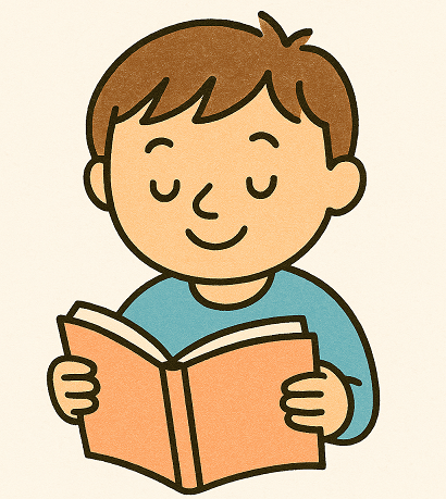 Estrategias para fomentar el hábito de la lectura en los niños 4 Dibujo a color de un niño leyendo